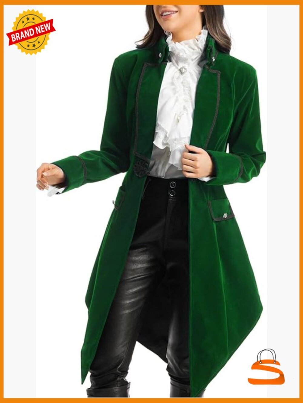 Steampunk Victorian Tailcoat Jacket Halloween Costume Blazer Velvet